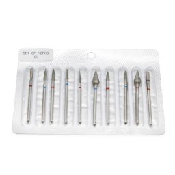 Set de capete de freză de diamant pentru manichiură, 10 bucăți, 03
