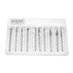 Set de capete de freză de diamant pentru manichiură, 10 bucăți, 04
