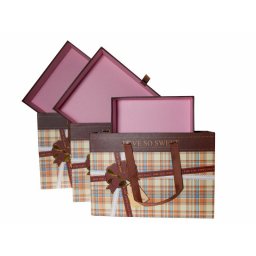 Set 3 cutii dreptunghiulare maro+patratele