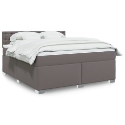 Pat box spring cu saltea, gri, 180x200 cm, piele ecologica GartenMobel Dekor