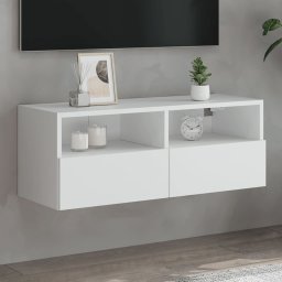 Comode TV de perete, alb, 80x30x30 cm, lemn prelucrat GartenMobel Dekor