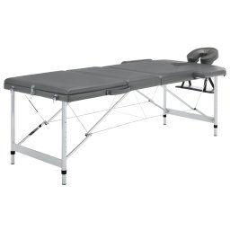 Masa de masaj cu 3 zone, cadru aluminiu, antracit, 186 x 68 cm GartenMobel Dekor