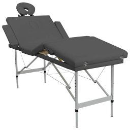 Masa de masaj cu 4 zone, cadru aluminiu, antracit, 186 x 68 cm GartenMobel Dekor