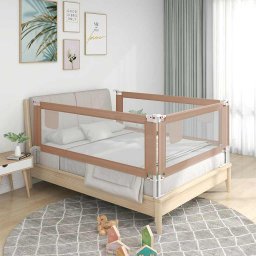 Balustrada de protectie pat copii, gri taupe, 100x25 cm, textil GartenMobel Dekor