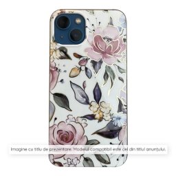 Husa Techsuit Marble Chloe - Husă telefon - compatibil cu Apple iPhone 15 Pro Max - culoare Alb