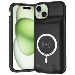 Husa Husa pentru iPhone 15 Plus cu Baterie de 8500mAh - Techsuit Power Pro MagSafe - Black