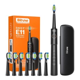 Periuta de dinti sonica cu set de varfuri si husa de voiaj BV E11 Negru