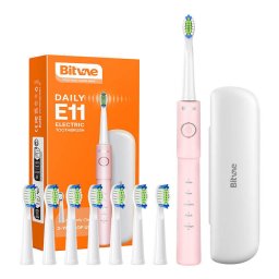 Periuță de dinți sonică cu set de vârfuri și husă de călătorie BV E11 Roz