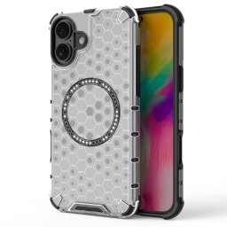 Husa Husa transparenta pentru iPhone 16 - Techsuit HoneyComb Shield MagSafe - White
