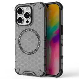 Husa Husa transparenta pentru iPhone 16 Pro Max - Techsuit HoneyComb Shield MagSafe - Black