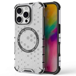 Husa Husa transparenta pentru iPhone 16 Pro Max - Techsuit HoneyComb Shield MagSafe - White
