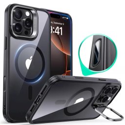 Husa Husa pentru iPhone 16 Pro - ESR Classic Hybrid HaloLock Kickstand - Clear Black