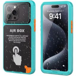 Husa Husa pentru iPhone 12/12 Pro/13/13 Pro/14/14 pro/15/15 Pro/16 - ShellBox AirBox Waterproof IP68 Case (6.1 inch) - Blue