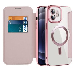 Husa SmartMag Book Case, iPhone 12, Roz