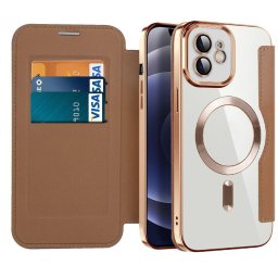 Husa SmartMag Book Case, iPhone 12, Maro