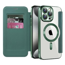 Husa Husa pentru iPhone 15 Pro - Techsuit SmartMag Book Case - Green