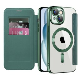 Husa Husa pentru iPhone 15 Plus - Techsuit SmartMag Book Case - Green
