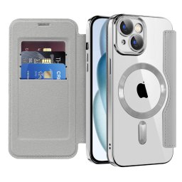Husa Husa pentru iPhone 15 Plus - Techsuit SmartMag Book Case - Gray