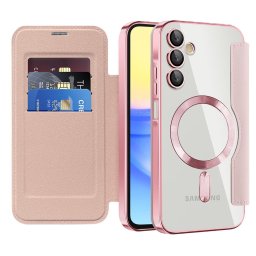 Husa Techsuit SmartMag Book - Husă tip carte (flip) - compatibil cu Samsung Galaxy A15 4G / A15 5G - culoare Roz