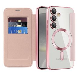 Husa Husa pentru Samsung Galaxy S24 Plus - Techsuit SmartMag Book Case - Pink