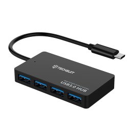 Hub USB-C la 4x USB 3.0- Techsuit QuantumNode 4 in 1 (H16) - Black