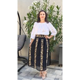 Fusta voal cu motive florale Gabriela