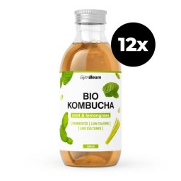 GymBeam BIO Kombucha 12 x 330 ml mentă & lemongrass
