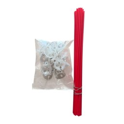 Set 25 Bete suport cu rozete pentru baloane latex ROSU