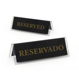 Semn acril Reserved / Reservado pentru masa 12x4 cm