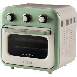 Friteuza Ariete 3-in-1 Vintage Green Air Fryer and Mini Oven (white/light green, 1,350 watts, 16-liter cooking space, with viewing window)
