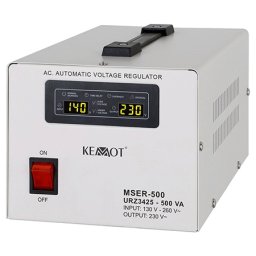 Stabilizator de tensiune cu servomotor 500VA, intrare 130-260V, ieșire 230V, afișaj LED, Kemot URZ3425