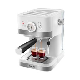 Espressor Sencor 1050W/230V alb/crom mat