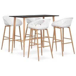 Set mobilier de bar, 5 piese, negru si alb GartenMobel Dekor