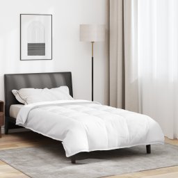 Pilota 4 anotimpuri 140x220 cm, alba, din puf si pene, 2 în 1