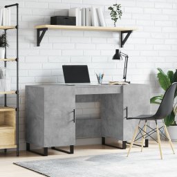 Birou, gri beton, 140x50x75 cm, lemn compozit GartenMobel Dekor