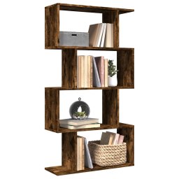 Biblioteca/separator 4 niveluri stejar fumuriu 70x24x129cm lemn GartenMobel Dekor