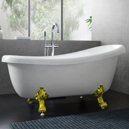Cada baie, freestanding, Victoria Tempo Line, 170 x 80 cm, acril, ornamente auriu,