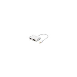 ADAPTOR video Ugreen, "MD115", mini DP(T) la 1 x VGA(M) 1080P/60Hz si 1 x HDMI(M) 4K/30Hz, metalic, alb "20421" (timbru verde 0.8lei) - 6957303824212