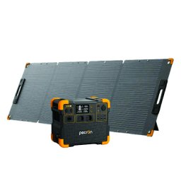 Pachet Statie de incarcare electrica portabila PECRON E2400LFP, 2048Wh, 2400W, 230V, Incarcare super rapida, LiFePO4, Controler MPPT dublu, Protectie BMS + Panou solar portabil PECRON PV200, 200W