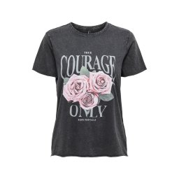 ONLY Tricou 'ONLLUCY' gri deschis / verde pastel / roz / negru