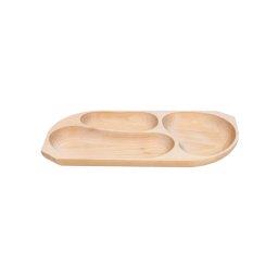 Platou din lemn de fag cu 3 compartimente, 44x23x2.5cm / EXT 6176