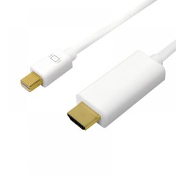 CABLU video LOGILINK, adaptor Mini-DisplayPort (T) la HDMI (T), 3m, conectori auriti, rezolutie maxima 4K UHD (3840 x 2160) la 30 Hz, alb, CV0124