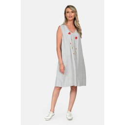 Rochie Dama, Eranthe, V-Neckline, cu Pictura Realizata Manual V341