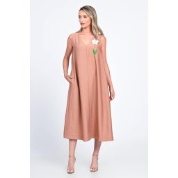 Rochie Dama, Eranthe, V-Neckline, cu Pictura Realizata Manual V323P