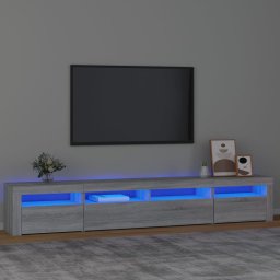 Comoda TV cu lumini LED, gri sonoma, 240x35x40cm GartenMobel Dekor