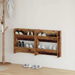 Dulapuri pentru pantofi de perete cu raft Altele 2 pcs Lemn vechi GartenMobel Dekor