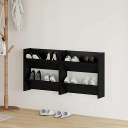 Dulapuri pentru pantofi de perete cu raft Altele 2 pcs Stejar negru GartenMobel Dekor