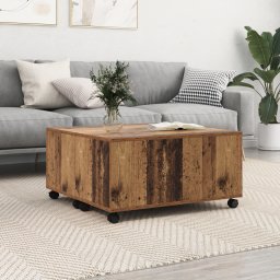 Masa de cafea cu roata Lemn vechi 75 x 75 x 38 cm Lemn compozit GartenMobel Dekor