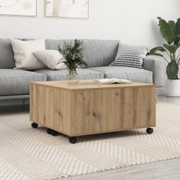 Masa de cafea stejar artizanal 75 x 75 x 38 cm Lemn compozit GartenMobel Dekor