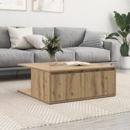 Masa de cafea stejar artizanal 80 x 80 x 31 cm Lemn compozit GartenMobel Dekor